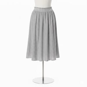 POL Women’s Striped Skirt S/M Gray And White Boho Festival Beach